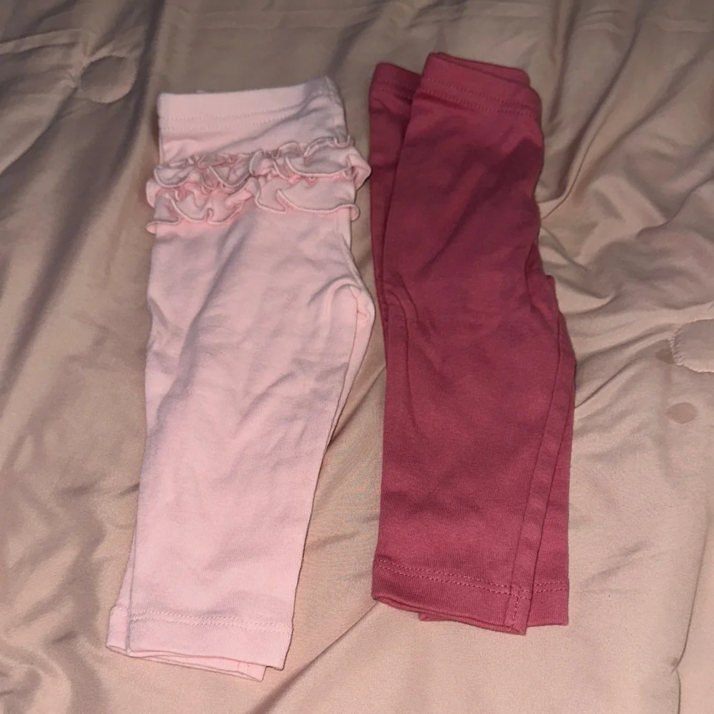 Carter's Two-Pack Pink & Rose Ruffle Knit Leggings